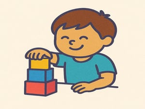 Picture of a Preschooler doing art alongside instructor